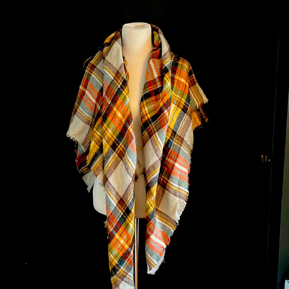 Zara oversized plaid scarf wrap